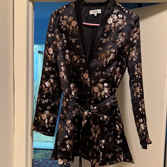 Charlotte Russe Jackets & Blazers - Black satin kimono jacket S
